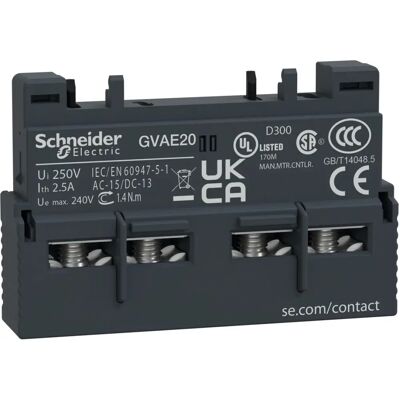Schneider Electric GVAE20 Hilfskontakt - 2NO, Schraubklemmen, 24-240V - Produkttyp Schneider Electric GVAE20 Hilfskontakt - 2NO, Schraubklemmen, 24-240V - Produkttyp