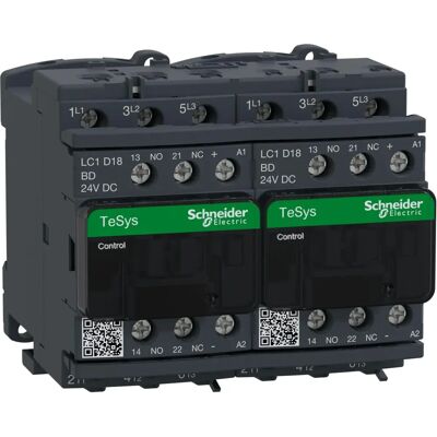 Schneider Electric TeSys LC2D - 3-poliger Reversi-Relais - 440V - 18A - 24V Spule - LC2D18BD Schneider Electric TeSys LC2D - 3-poliger Reversi-Relais - 440V - 18A - 24V Spule - LC2D18BD