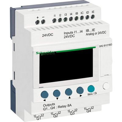 Schneider Electric SR2B121BD Zelio Kompakt PLC-Modul - 12 E/A, LCD, 24V Schneider Electric SR2B121BD Zelio Kompakt PLC-Modul - 12 E/A, LCD, 24V