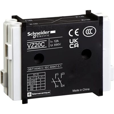 Schneider Electric VZ7 Hjälpmodul - 2 kontakter, sidmontering Schneider Electric VZ7 Hjälpmodul - 2 kontakter, sidmontering
