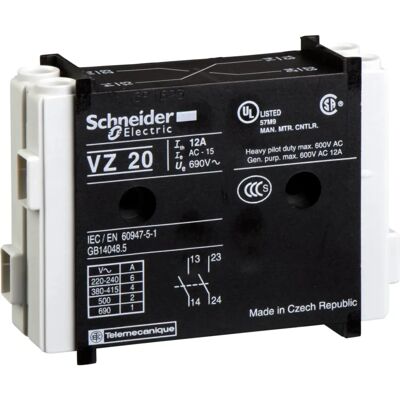 Schneider Electric VZ20 - Hilfskontakt-Modul 2S - 2 Kontakte - 12A - Seitenmontage Schneider Electric VZ20 - Hilfskontakt-Modul 2S - 2 Kontakte - 12A - Seitenmontage