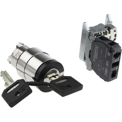 Schneider Electric - Interruptor de llave XB4BG21 - Metal, 22mm, Negro - Industrial Schneider Electric - Interruptor de llave XB4BG21 - Metal, 22mm, Negro - Industrial