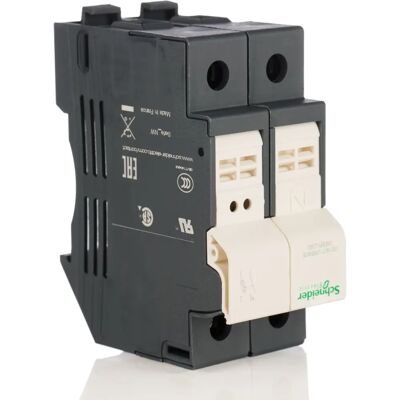 Schneider Electric DF101 Sicherungshalter - 25A, 10x38mm, Weiß - Sicherungshalter Schneider Electric DF101 Sicherungshalter - 25A, 10x38mm, Weiß - Sicherungshalter