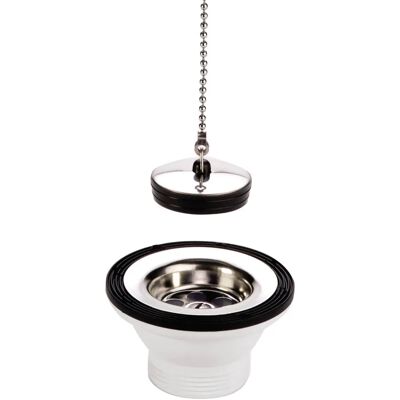 Kit Troppo Piletta Nicoll - Grigio - Uscita Orizzontale - 40/49mm - Inox Kit Troppo Piletta Nicoll - Grigio - Uscita Orizzontale - 40/49mm - Inox