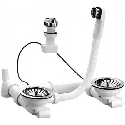 NICOLL Modelo 204115 D114 Desagüe Automático Doble Control - Blanco NICOLL Modelo 204115 D114 Desagüe Automático Doble Control - Blanco