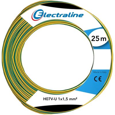 Cable Electraline Amarillo Verde 25M 1,5mm² PVC Cable Electraline Amarillo Verde 25M 1,5mm² PVC