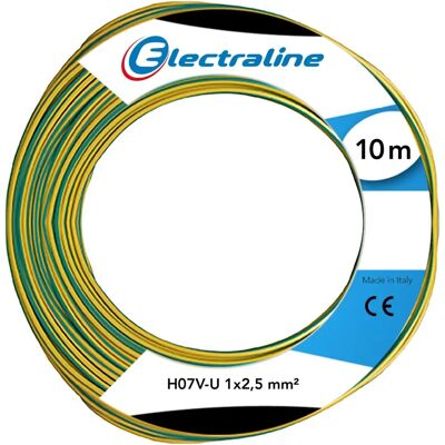 Electraline Giallo Verde PVC 10m 2.5mm² Cavo - Cavo elettrico Electraline Giallo Verde PVC 10m 2.5mm² Cavo - Cavo elettrico