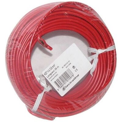 Electraline Rouge H07VU 25m Câble - Câblage domestique - Publicité Electraline Rouge H07VU 25m Câble - Câblage domestique - Publicité
