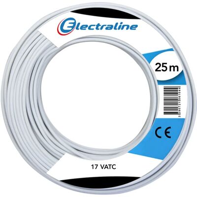 Câble TV Sat 17VATCA Electraline - 25M - Blanc - Blindé - Cuivre Massif - Publicité Câble TV Sat 17VATCA Electraline - 25M - Blanc - Blindé - Cuivre Massif - Publicité