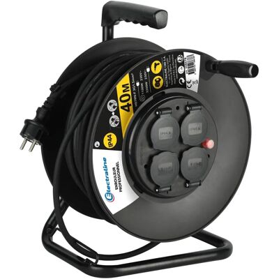 Electraline 20868129D - Przedłużacz - 40m Czarny z 4 gniazdami - IP44 Electraline 20868129D - Przedłużacz - 40m Czarny z 4 gniazdami - IP44