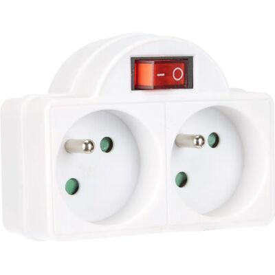 Electraline 531192 Multiprise blanche avec interrupteur - Adaptateur Electraline 531192 Multiprise blanche avec interrupteur - Adaptateur