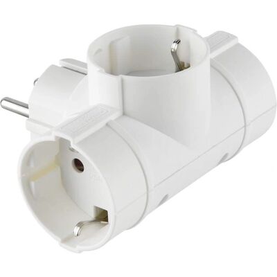 ELECTRALINE 55040 Voedingsadapter - 3 stopcontacten Schuko Duits Wit ELECTRALINE 55040 Voedingsadapter - 3 stopcontacten Schuko Duits Wit