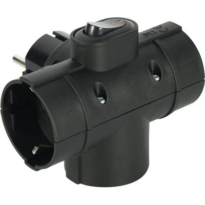 ELECTRALINE 55091 Adaptateur Triplex - Prises Schuko, Interrupteur, 16A - Publicité ELECTRALINE 55091 Adaptateur Triplex - Prises Schuko, Interrupteur, 16A - Publicité