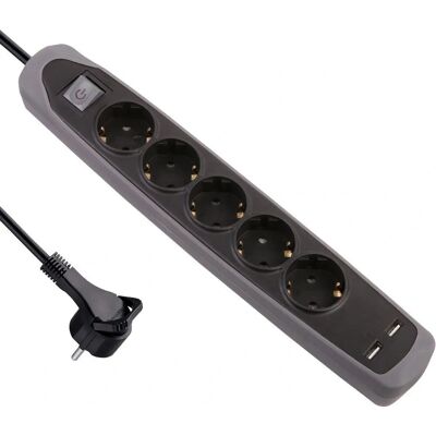 Electraline 62156 Mehrfachsteckdose - 5 Steckdosen, 2 USB, 2m Kabel Electraline 62156 Mehrfachsteckdose - 5 Steckdosen, 2 USB, 2m Kabel