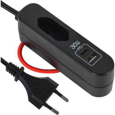 Chargeur USB Electraline 62569 - USB-A USB-C - 30W - Publicité Chargeur USB Electraline 62569 - USB-A USB-C - 30W - Publicité