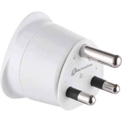 Electraline 70055 Adaptateur de voyage - Europe vers Afrique du Sud - Blanc Electraline 70055 Adaptateur de voyage - Europe vers Afrique du Sud - Blanc