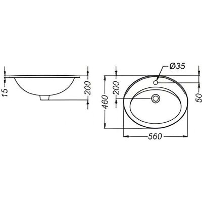 Porcher Ulysse 56x46cm Lavabo Blanco Brillo - Lavabo Porcher Ulysse 56x46cm Lavabo Blanco Brillo - Lavabo