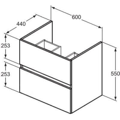 Dulap cu 2 sertare Eurovit+ 600x440x550mm Nuc brun - Mobilier baie Dulap cu 2 sertare Eurovit+ 600x440x550mm Nuc brun - Mobilier baie