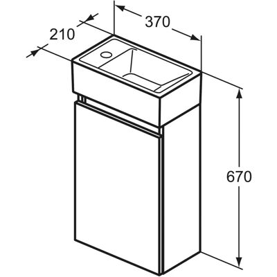 Ideal Standard R0570TI - Modernes Graues Waschbecken & Unterschrank - Waschbecken und Schrank Paket Ideal Standard R0570TI - Modernes Graues Waschbecken & Unterschrank - Waschbecken und Schrank Paket