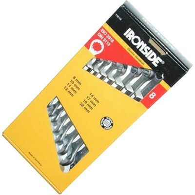 Ironside IR112110 - 8-tlg. Gabelringschlüssel-Set aus Chrom-Vanadium-Stahl Ironside IR112110 - 8-tlg. Gabelringschlüssel-Set aus Chrom-Vanadium-Stahl