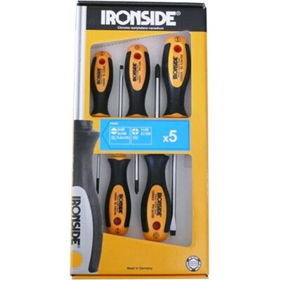 Ironside IR120500 Schraubenzieher-Set - Schlitz & Kreuz - 5-teilig Ironside IR120500 Schraubenzieher-Set - Schlitz & Kreuz - 5-teilig