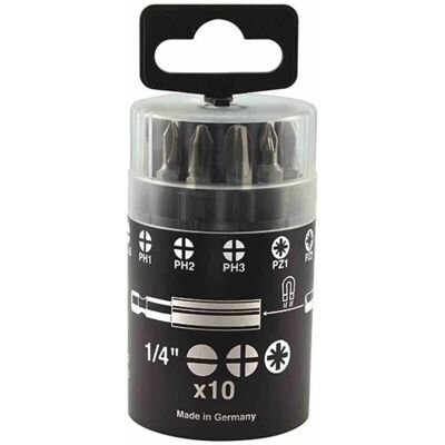 Ironside 10-teiliges Bits-Set - Kreuz, Pozidriv, Schlitz Ironside 10-teiliges Bits-Set - Kreuz, Pozidriv, Schlitz