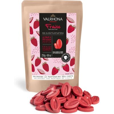 Valrhona Chocolat Blanc Fraise 37% - Chocolat - Publicité Valrhona Chocolat Blanc Fraise 37% - Chocolat - Publicité