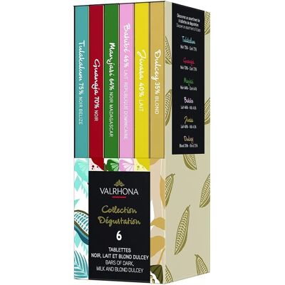 Coffret Dégustation Valrhona - 6 Tablettes - Grands Crus - Unisexe - Publicité Coffret Dégustation Valrhona - 6 Tablettes - Grands Crus - Unisexe - Publicité