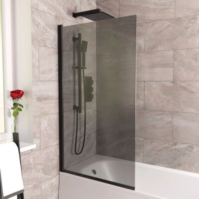 NES Home - 800mm Square Bath Screen - Matt Black Profile NES Home - 800mm Square Bath Screen - Matt Black Profile