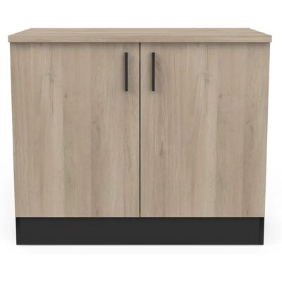 Mobilier KOREY - Noir Kronberg, Origan - Meuble bas 2 portes - Publicité Mobilier KOREY - Noir Kronberg, Origan - Meuble bas 2 portes - Publicité