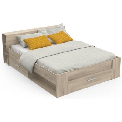 Lit en Chêne Demeyere avec Rangement - Type de Lit Lit en Chêne Demeyere avec Rangement - Type de Lit