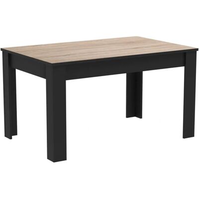 Table à manger MIROYTENGO Chêne Noir - Style Industriel Moderne - 138x90 cm - Publicité Table à manger MIROYTENGO Chêne Noir - Style Industriel Moderne - 138x90 cm - Publicité