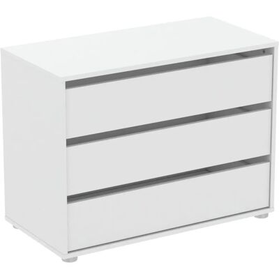 Demeyere Guarda-Roupa Branca com 3 Gavetas - Guarda-roupa Demeyere Guarda-Roupa Branca com 3 Gavetas - Guarda-roupa