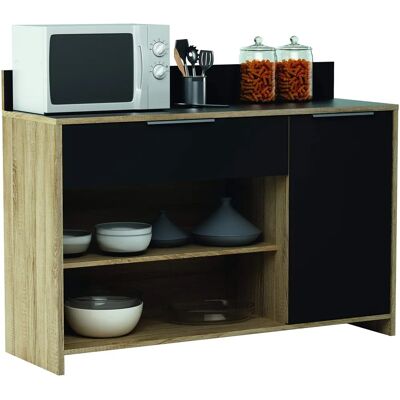 Demeyere Meuble de cuisine moderne - Chêne noir - 123 cm - Publicité Demeyere Meuble de cuisine moderne - Chêne noir - 123 cm - Publicité