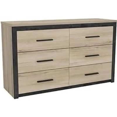Miroytengo Commode Style Industriel 6 Tiroirs - Rangement Chambre - Publicité Miroytengo Commode Style Industriel 6 Tiroirs - Rangement Chambre - Publicité