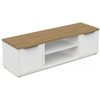 Meuble TV DEMEYERE - Chêne Blanc Décor - 134,8cm - Publicité Meuble TV DEMEYERE - Chêne Blanc Décor - 134,8cm - Publicité