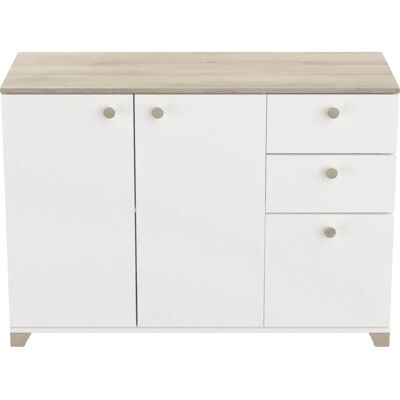 Miroytengo - Aparador Modern Blanco y Roble - 82x120cm Miroytengo - Aparador Modern Blanco y Roble - 82x120cm