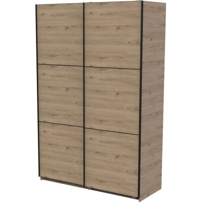 DEMEYERE GROUP Kleiderschrank - Eiche Royal / Schwarz - Schiebetüren - 148x60x223.7 cm DEMEYERE GROUP Kleiderschrank - Eiche Royal / Schwarz - Schiebetüren - 148x60x223.7 cm