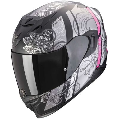Scorpion EXO-520 Evo Air Fasta Motorcycle Helmet - Black/Silver/Pink - Motorcycle Helmet Scorpion EXO-520 Evo Air Fasta Motorcycle Helmet - Black/Silver/Pink - Motorcycle Helmet