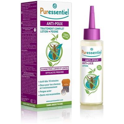 Lotion Anti Poux Puressentiel avec Peigne - 100 ml - Naturel, Efficace, Doux - Publicité Lotion Anti Poux Puressentiel avec Peigne - 100 ml - Naturel, Efficace, Doux - Publicité