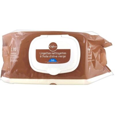 Lingettes pour bébé Gifrer à l'huile d'olive - 2 paquets de 70 - Publicité Lingettes pour bébé Gifrer à l'huile d'olive - 2 paquets de 70 - Publicité