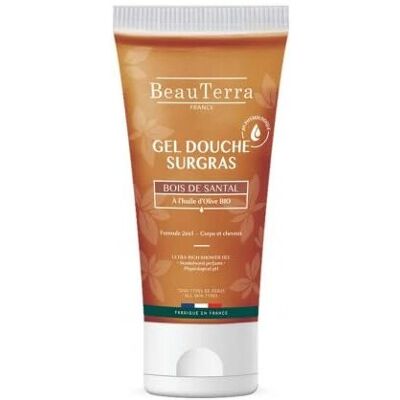 Gel Douche Bio Bois de Santal Jasmin 3-en-1 - Publicité Gel Douche Bio Bois de Santal Jasmin 3-en-1 - Publicité