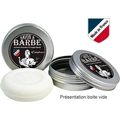 Savon à Barbe Estipharm au Beurre de Karité et Argile Blanche - Rasage - Publicité Savon à Barbe Estipharm au Beurre de Karité et Argile Blanche - Rasage - Publicité