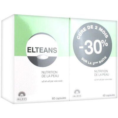 JALDES Elteans Nutrition de la Peau - Omega 3,6,9 - 2x60 Capsules - Publicité JALDES Elteans Nutrition de la Peau - Omega 3,6,9 - 2x60 Capsules - Publicité