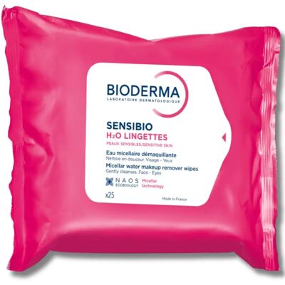 Bioderma Sensibio H2O Solução Micelar Lenços de Maquilhagem - 25 Pacotes Bioderma Sensibio H2O Solução Micelar Lenços de Maquilhagem - 25 Pacotes