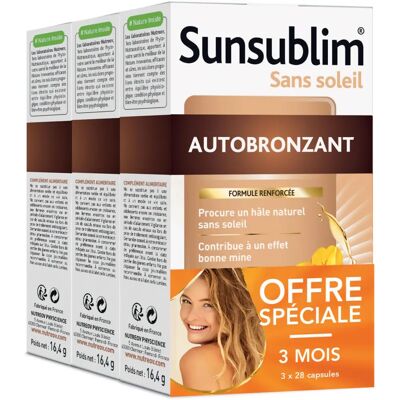 Nutreov Sunsublim Autobronzant - Pack de 3x28 Capsules - Publicité Nutreov Sunsublim Autobronzant - Pack de 3x28 Capsules - Publicité