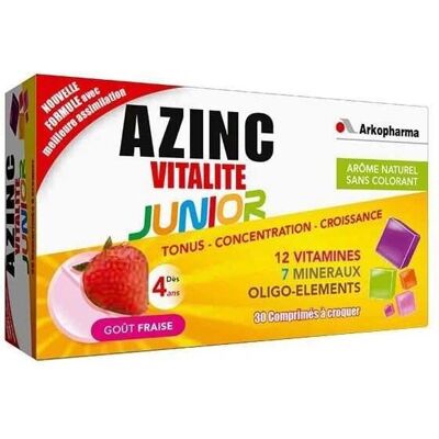 Arkopharma Azinc Junior - Wachstum & Vitalität für Kinder - 30 Kautabletten Arkopharma Azinc Junior - Wachstum & Vitalität für Kinder - 30 Kautabletten
