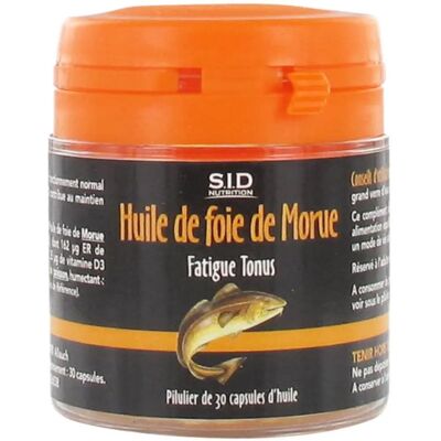S.I.D NUTRITION Huile de Foie de Morue 30 Gélules - Publicité S.I.D NUTRITION Huile de Foie de Morue 30 Gélules - Publicité