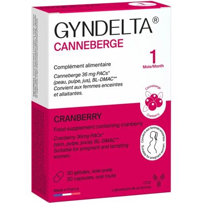 Laboratoire CCD Gyndelta 30 Capsules de Cranberry - Complément Alimentaire - Publicité Laboratoire CCD Gyndelta 30 Capsules de Cranberry - Complément Alimentaire - Publicité