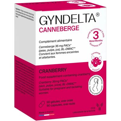 Laboratoire CCD Gyndelta Cranberry Complément 90 Gélules - Complément Alimentaire - Publicité Laboratoire CCD Gyndelta Cranberry Complément 90 Gélules - Complément Alimentaire - Publicité